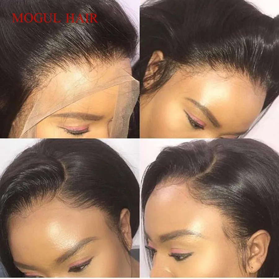 Mogul Hair Lace Front Human Hair Wigs Deep Wave Pre-Plucked Glueless Lace Front Wig Brazilian Remy Hair Natural Color 12-28 inch