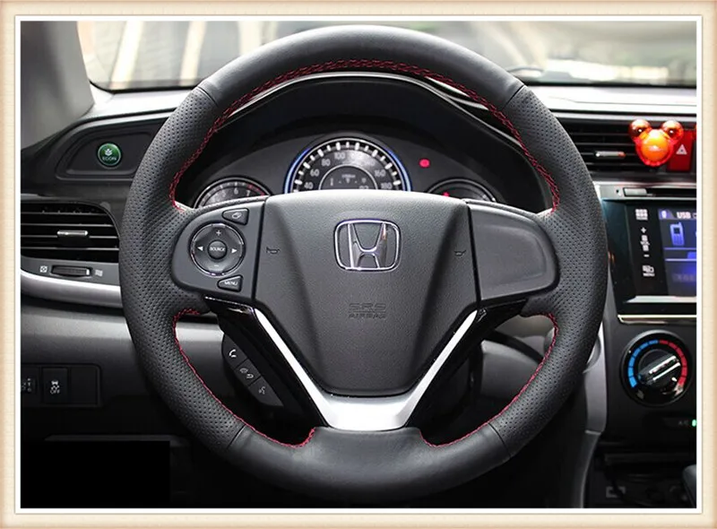 

Hot sale Hand-stitched car Leather Steering Wheel Cover fit for Honda CRV 2012 -2015/Honda CRIDER 2013-2015