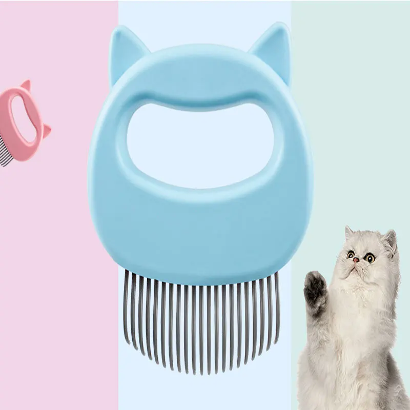 

New Cat Ear Pet Comb Multicolor Unfloating Wool Cleaning Supplies Pet Curved Tooth Comb