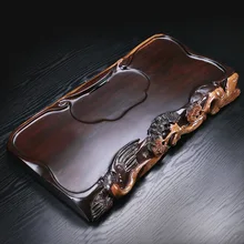Wholesale Handmade 3D Carved Ebony Wooden tea trays Chinese kung fu tea Table Drainage tea board Tea Accessories