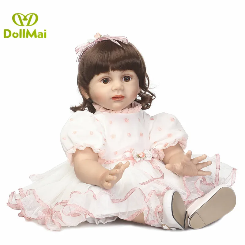 

60cm Silicone Reborn Baby Doll Toys Like Real 24inch vinyl Princess Reborn Fridolin toddler girl bebes reborn bonecas