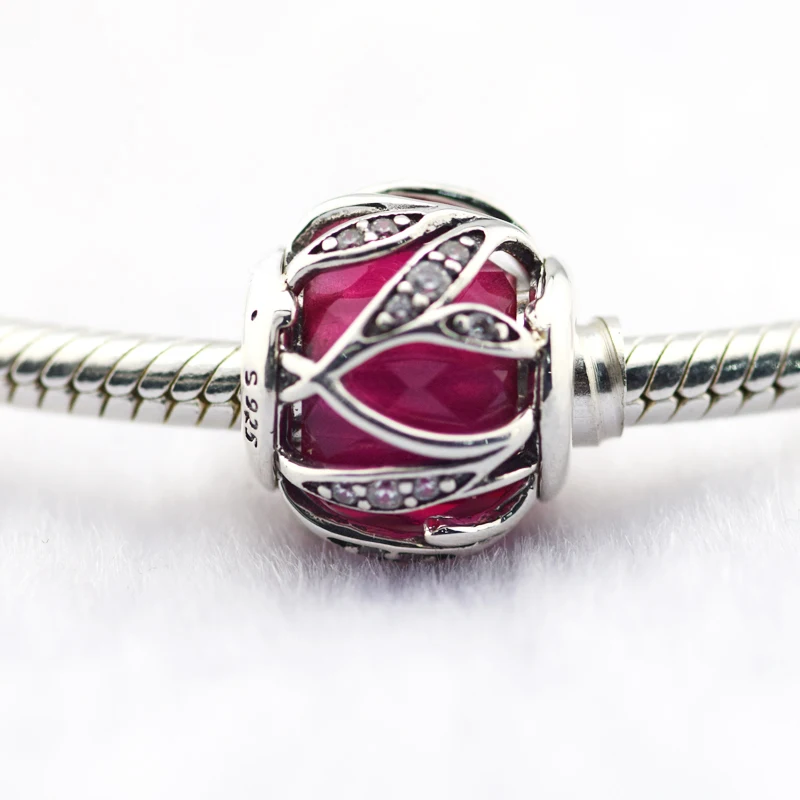 Fits pandora Bracelets Beads for Jewelry Nature's Radiance Charm Ruby