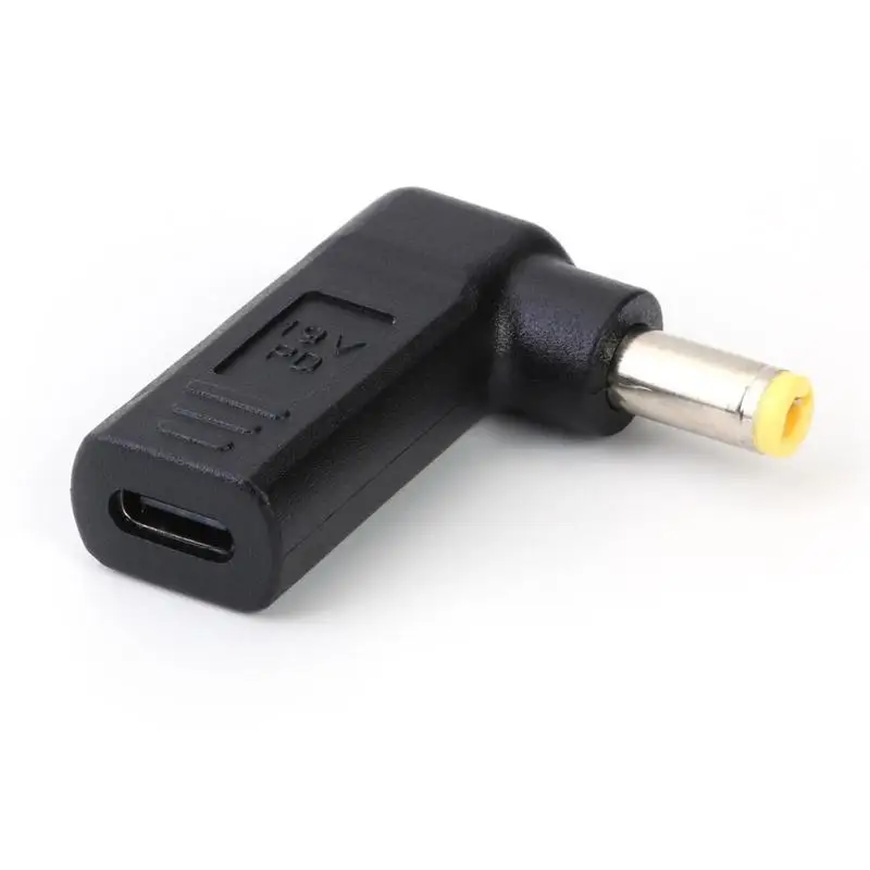 90 градусов USB 3 1 C тип c автобус до 5 5*2 мм DC источник питания вилка конвертер с PD