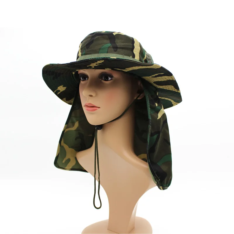 

Wholesale Military Camouflage Bucket Hats Fishing Fisherman Hunting Men Adult Safari Sun Protection Hunter jungle Mountain Cap