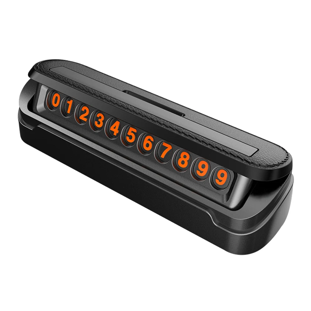 

New Hideable Car Temporary Parking Card Plate Fake Leather Car Phone Number Card Plate Car Styling Telephone Number Card Sticker