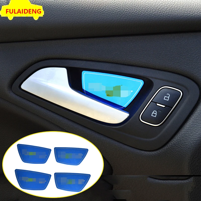 

4pcs For Ford focus 2012-2018 Silver & Blue & Black titanium Inner Door Bowl Decorative Trim Car Styling