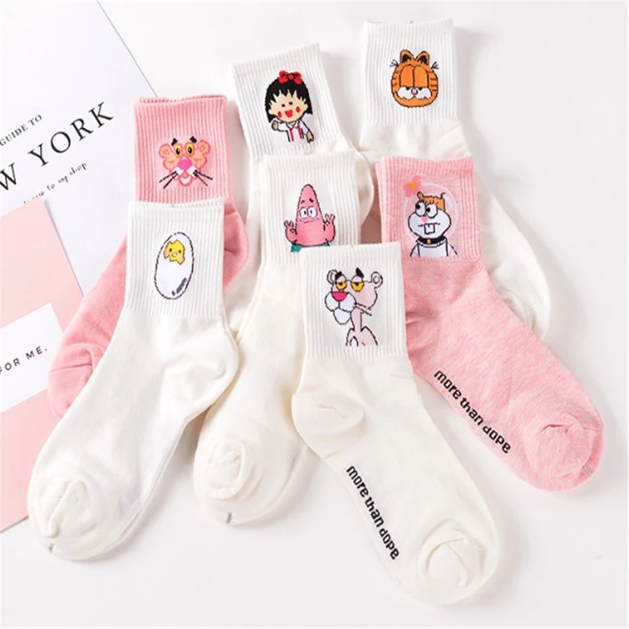 

2019 High Quality Cute Elegant Lovely Kawaii Cartoon Sweet Harajuku Cotton Women Socks Animals Character Casual Short Socks Hot