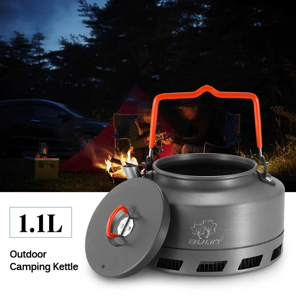 

1.1L Kettle Water Pot Portable Teapot Coffee Pot Indoor Whistling Aluminum Alloy Tea Kettle Outdoor Camping Hiking Picnic Kettle