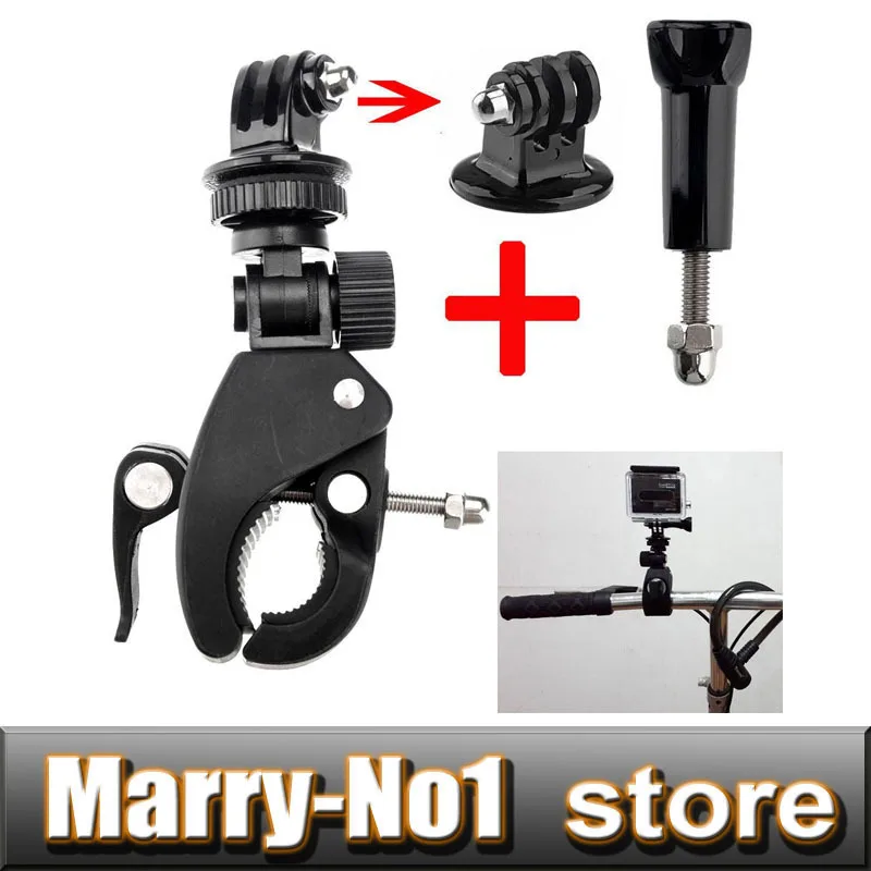 3 in 1 Bike Racing Bicycle Handlebar Roll Cage Mount +Tripod Adapter