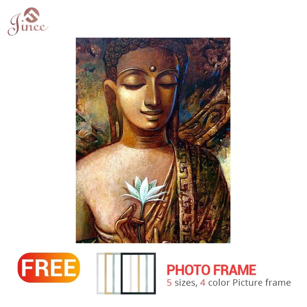 

DIY Diamond Painting Religion Scenery 5D Cross Stitch Diamond Buddha Lotus Diamond Embroidery Rhinestones Christmas Gift