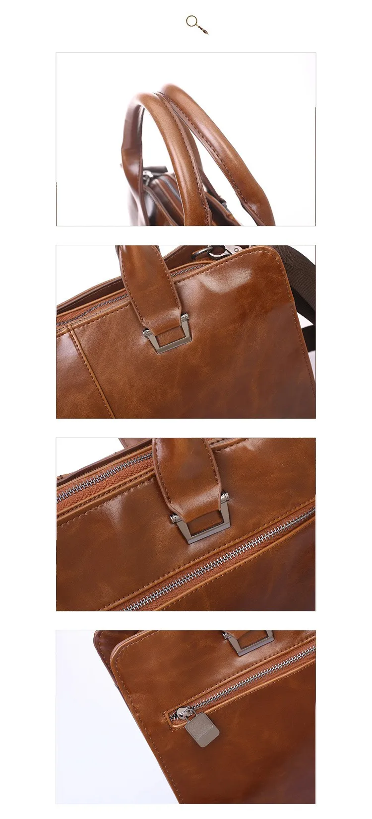 Men Vintage Business Real Genuine Leather Briefcase Travel Causal Messenger Shoulder Portfolio Laptop Bags Lawer Handbag Bolsa (3)