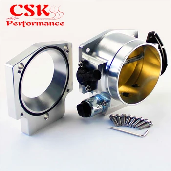 

92mm Throttle Body W/ Manifold Adapter Plate + TPS IAC Fits For LSX LS LS1 LS2 LS7 SL