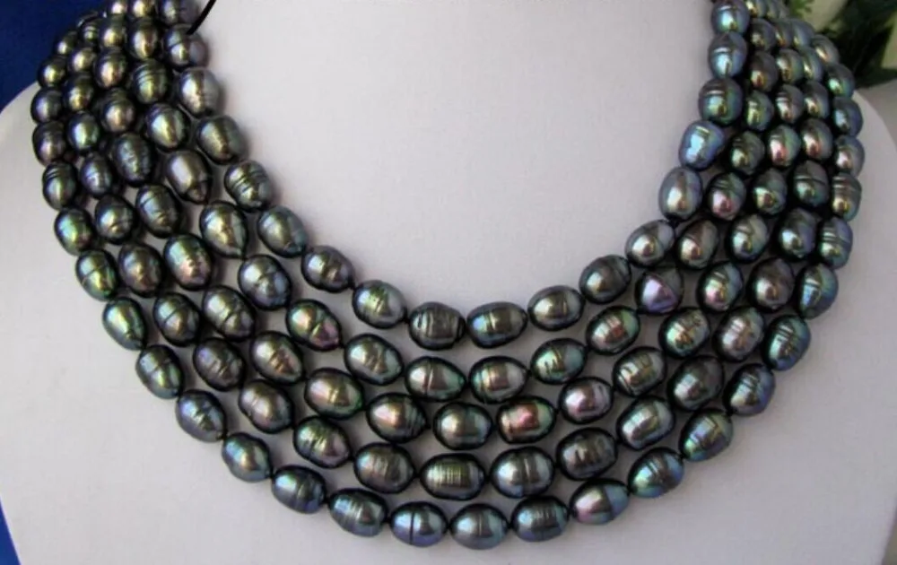 

Wholesale FREE SHIPPING >>> 12-13mm natural tahitian black green pearl necklace 80inch