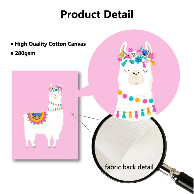 Настенный художественный холст Llama Cactus печатные плакаты скандинавский