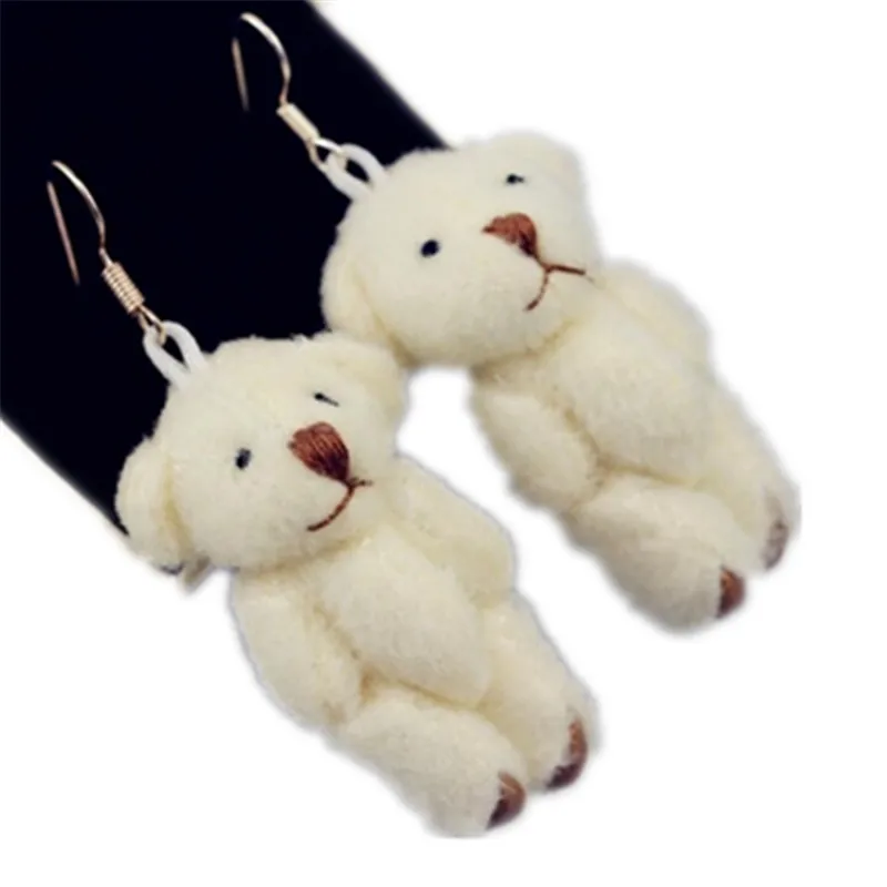 

Cartoon bear Students Lovely Sweet Pet Plush Cloth Stud Earrings