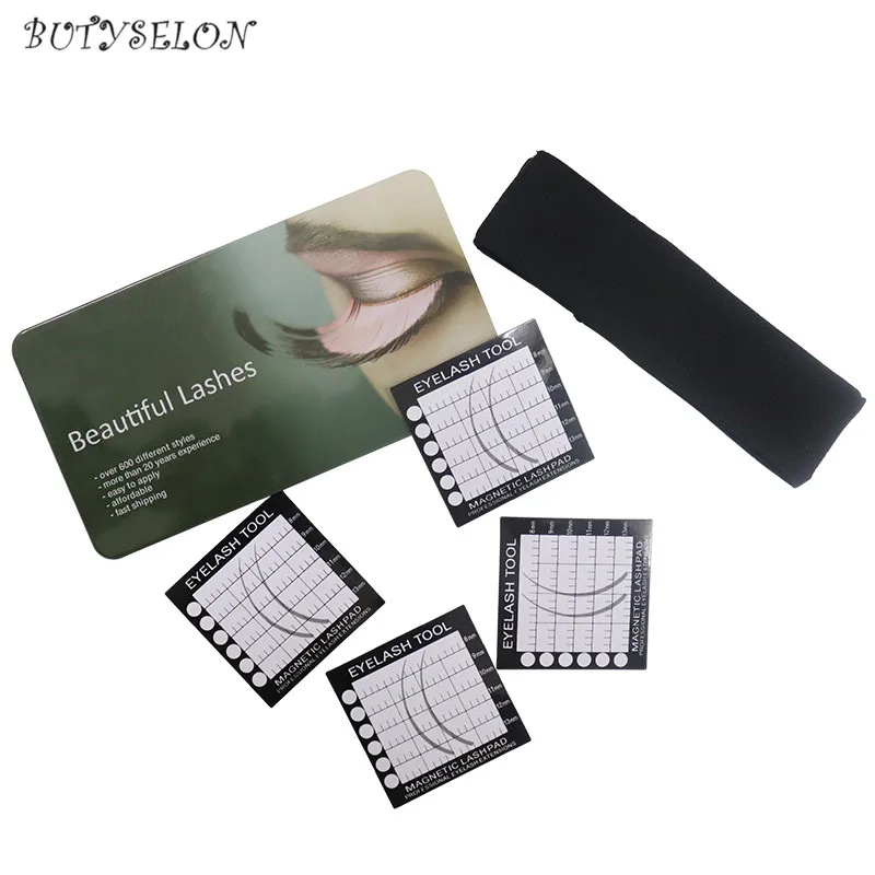 Suprimentos de Extensão dos Cílios Ferramentas de Beleza Headband com 4 Profissional Campo Magnético Almofadas Chicote Lash Pad Magnética Maquiagem um 3 High Quality Beleza e saúde