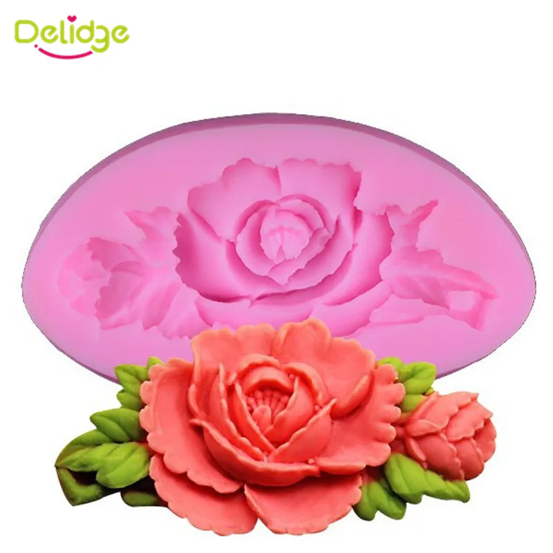 

Delidge 1 Pc Rose Flower Silicone Cake Mold 3D Sugarcraft Fondant Candy Chocolate Soap Mold Wedding Cake Decorating Tools