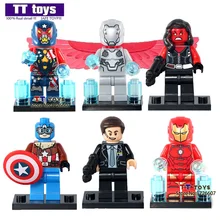 Строительные блоки 60 шт./партия PG8043 красный She-hulk супер-Adaptoid Железный человек Коулсон капитан Американский Блок Детские Подарочные игрушки