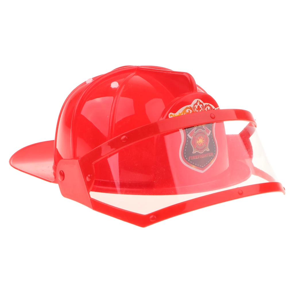 Kid Pretend Play Fireman Safety Helmet Firefighter Hat Costume Party Role Playing Toy