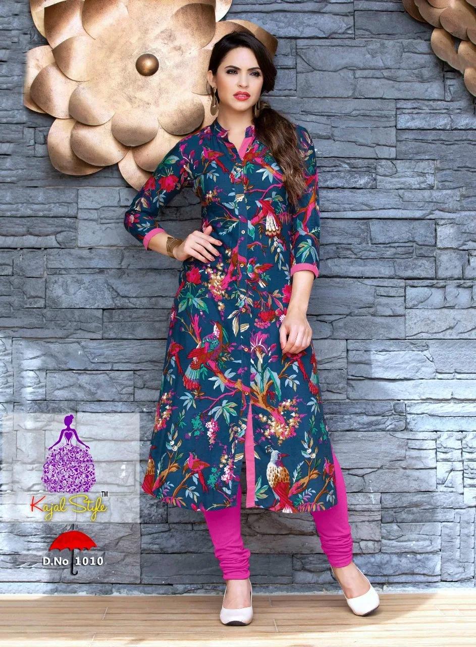 Индийская Пакистанская одежда, традиционная хлопковая Курта Болливуд, дизайнерская Стильная туника, топ с цифровым принтом, платье, повседневная одежда для вечеринок - Цвет: 1010