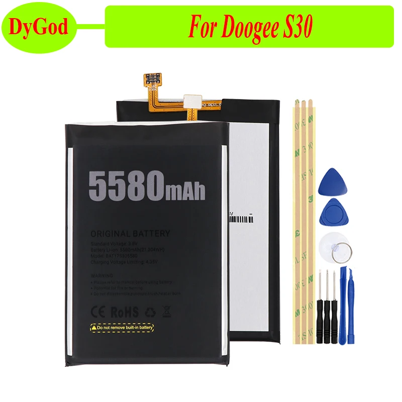 Аккумулятор для Doogee S30 5580 мач с инструментами|Аккумуляторы мобильных телефонов| |