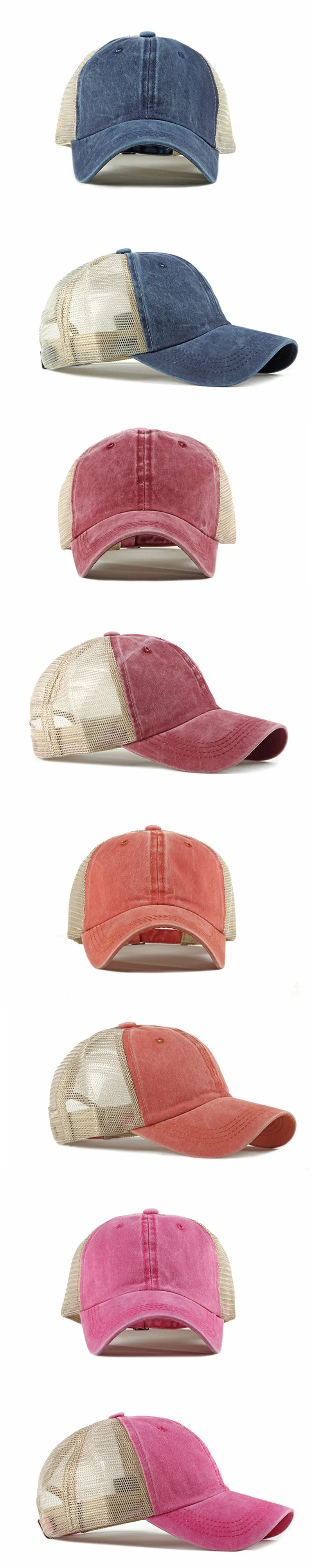 XdanqinX Snapback Кепка Регулируемый размер мужские сетчатые дышащие бейсболки летняя модная Женская Спортивная Кепка с хвостом сетчатая шапка