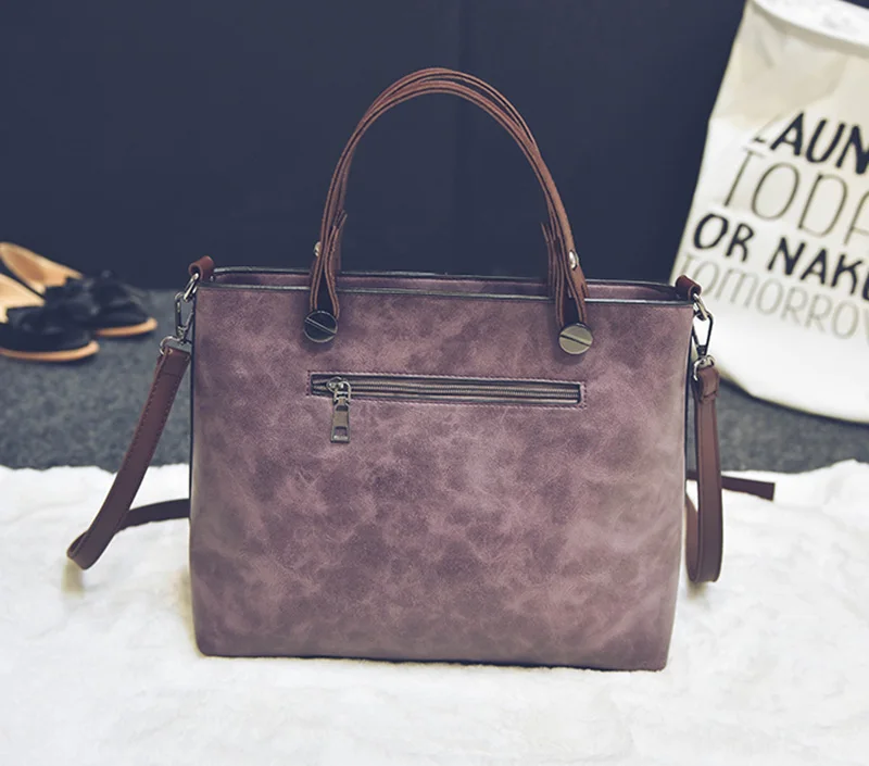 Women Shoulder Bag Vintage PU Leather Casual Totes Female Daily Shopping Bags Luxury Designer Ladies Handbag Dames Tassen SS0375 (16)