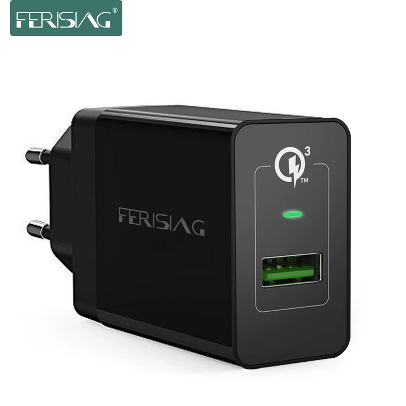 

FERISING Phone Charger Qualcomm Quick Charge 3.0 18W Fast USB Charger (Quick Charge 2.0 Compatible) for Samsung Xiaomi 5 Huawei
