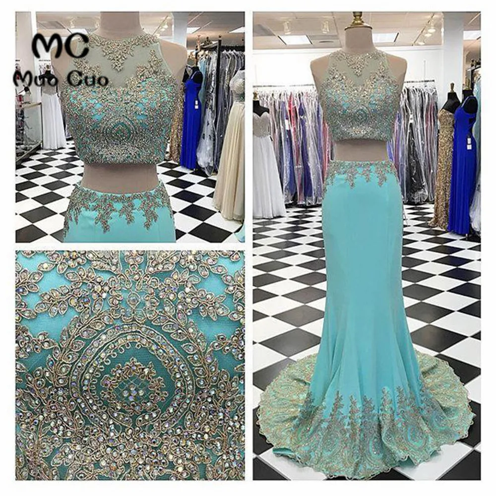 LONG TWO PIECES PROM DRESS MERMAID PROM DRESSES, 2017 FORMAL EVENING GOWN APPLIQUE PROM DRESS CHARMING EVENING GOWN
