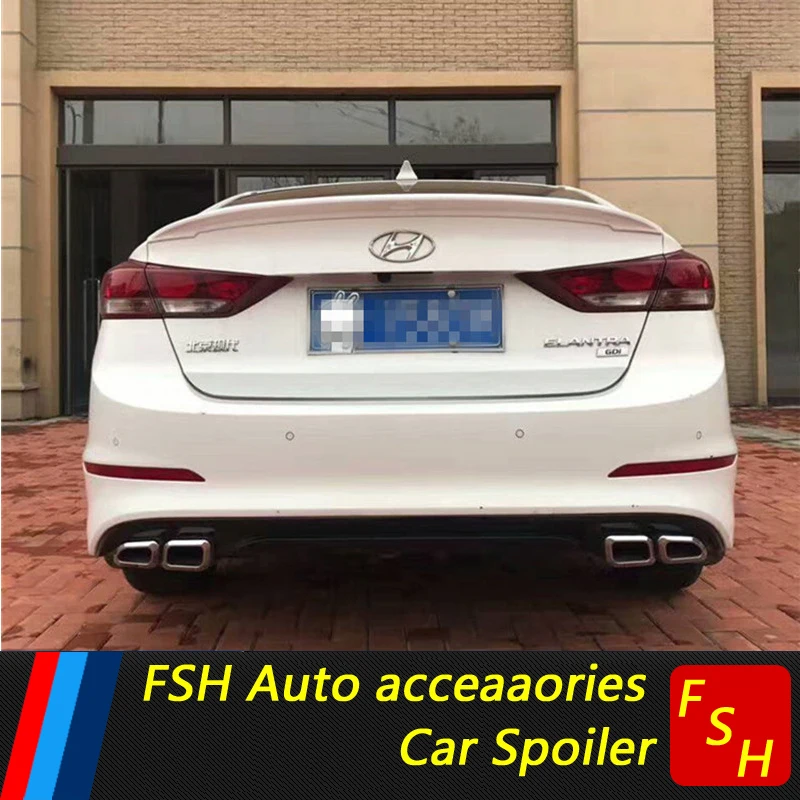 

For Hyundai Elantra Spoiler ABS Material Car Rear Wing Primer Color Rear Spoiler For Hyundai Elantra Spoiler 2016-2018