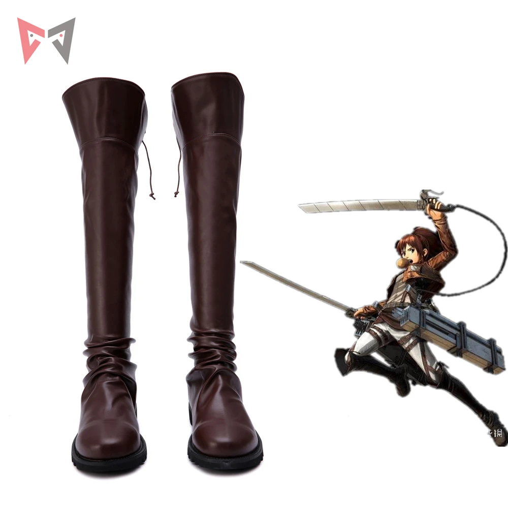 

2018 MMGG Anime Attack on Titan General men's military boots cosplay PU leather shoes Hight quality