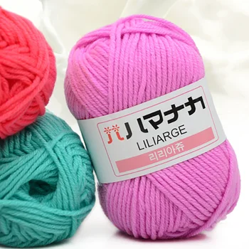 Hilo de Punto de Lana de Algodón Suave para Suéter, Hilado de Fibra de Terciopelo, Grueso, Ganchillo Ideal al Tejer Ropa de Bebé