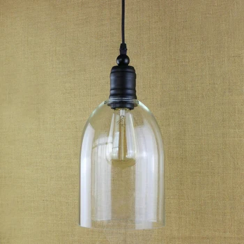 

Modern Clear Bell Glass Pendant Lights Lamps Hanging Wine Bottle With Edison Bulb For Kitchen Dining Room Light Fixtures