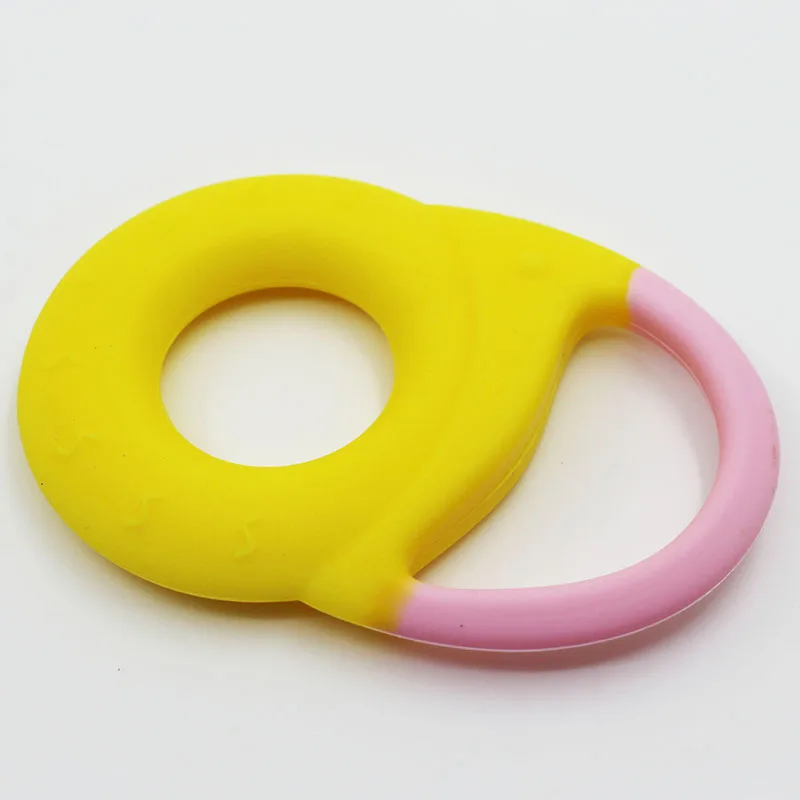 New Baby Teethers Silicone Circle Teething Training Sensory Baby Teething Ring Baby Dental Care Handmade Ring   