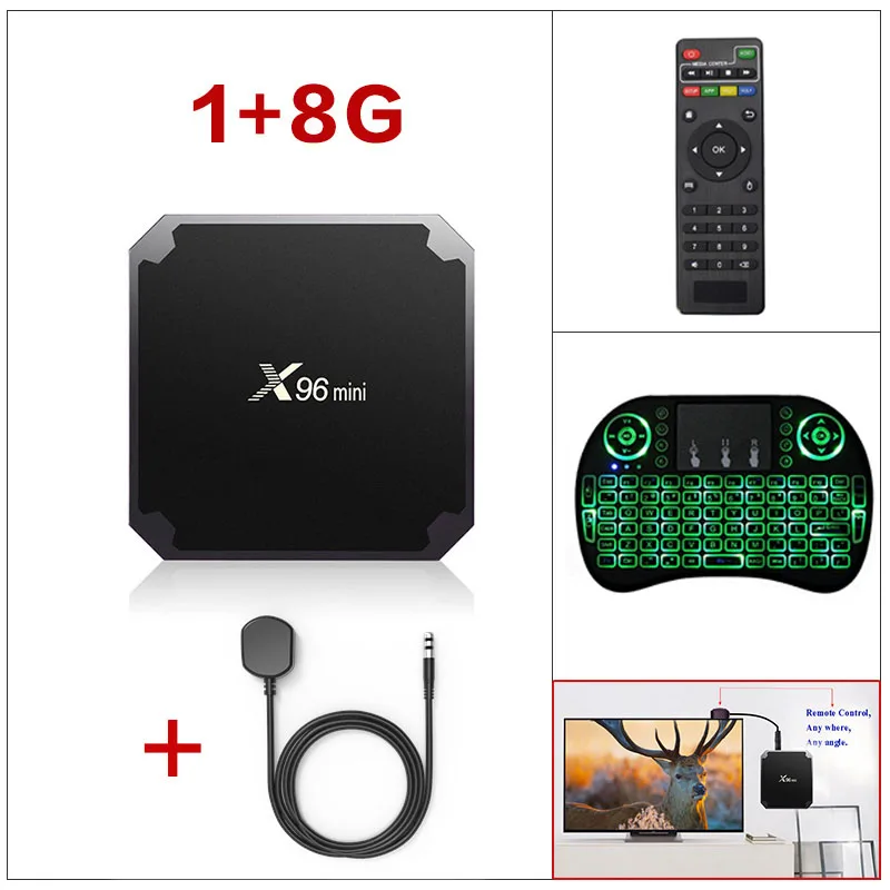 DQiDianZ новейший Android 9,0 X96mini Smart tv BOX Amlogic S905W четырехъядерный WiFi 2,4 ГГц X96 мини медиа-приставка - Цвет: 1G 8G add I8 9.0