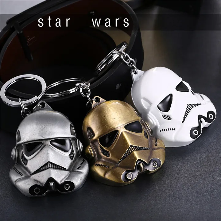 J Store Star Wars llavero 3D Stormtrooper Darth Vader soldados máscara aleación coche llavero sostenedor llaveros para ventilador hombres joyería