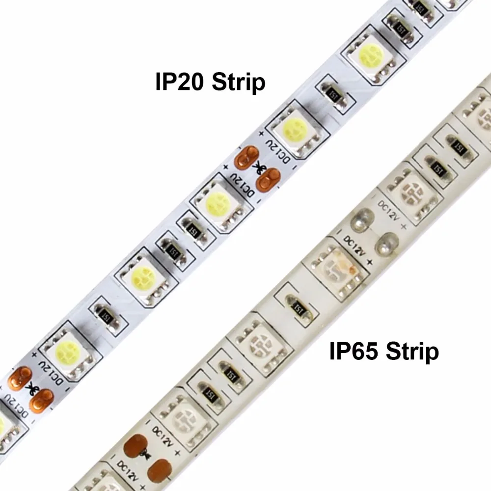 Светодиодная лента свет 5 м лента светодиодная SMD 5050 DC 12 В 60leds/M IP65 Водонепроницаемый для рождественской вечеринки дома украшения Гибкая RGB подсветкой Клейкие ленты led лента