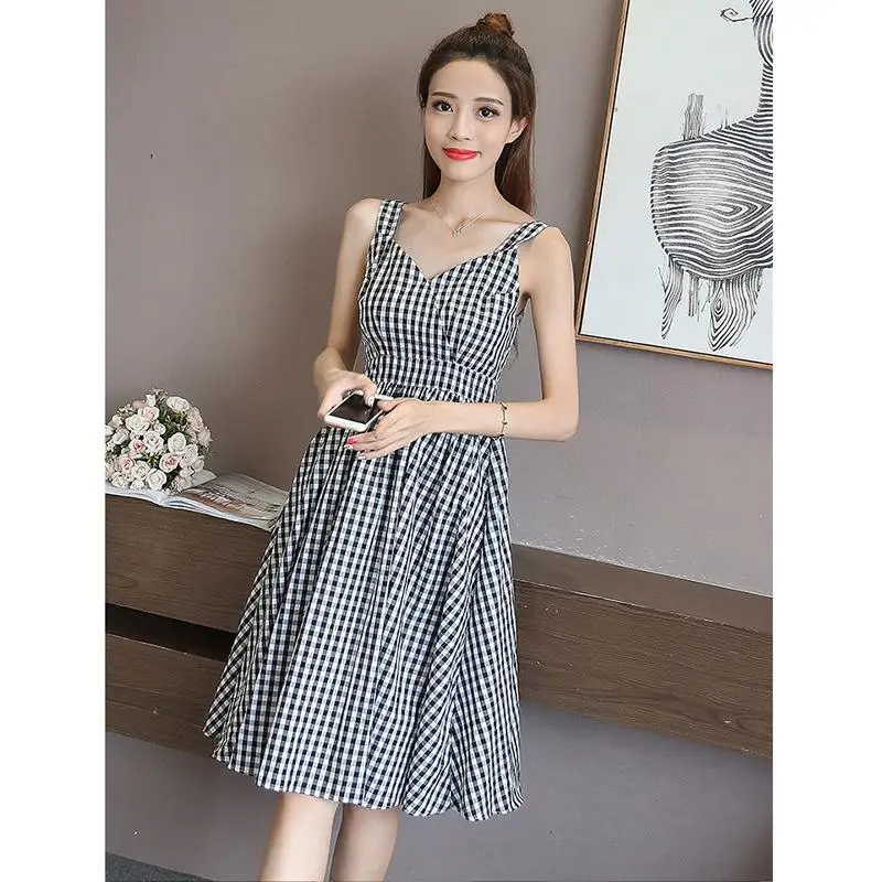 

2019 New Yfashion Women Summer Elegant Charming V-neck Sling Casual Dress vestidos Top Quality