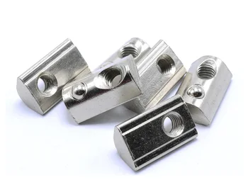 

30PCS/LOT Thread M4 M5 M6 M8 T Spring nut Half Round Elasticity Slot Nuts Groove 10 for 4545 Series Aluminum Profile Accessories