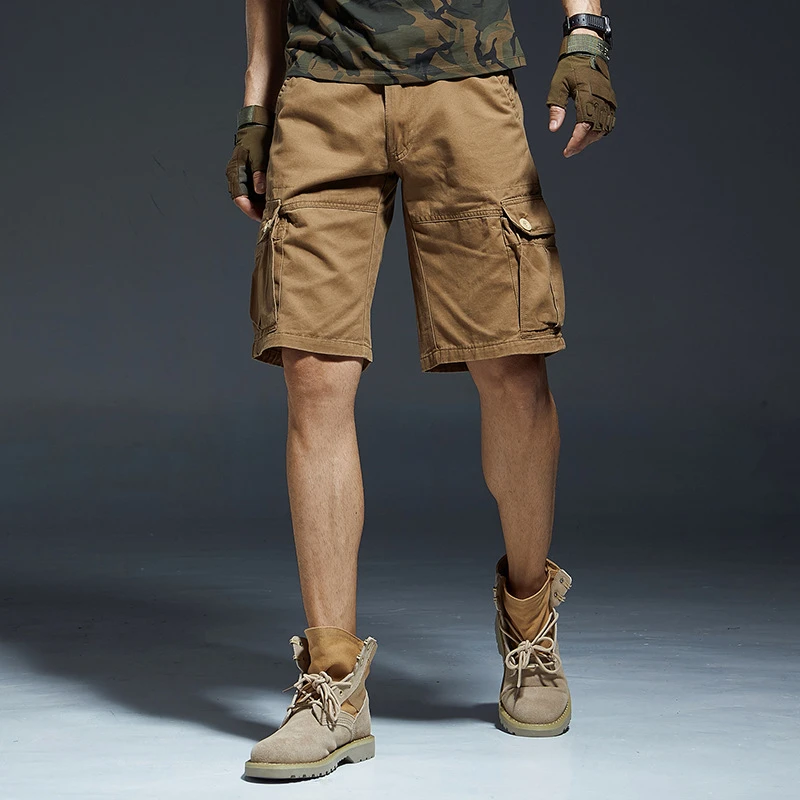 cortos de playa camuflaje para hombre, Shorts Cargo rectos con múltiples para acampar, senderismo, entrenamiento al aire libre, Militar|Pantalones de senderismo| - AliExpress