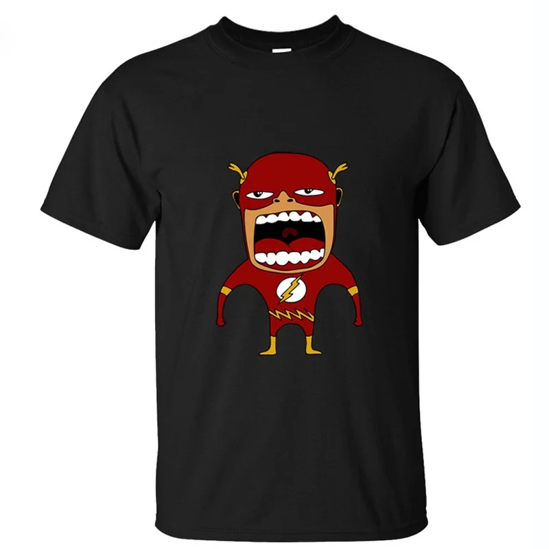Funny Printed Roaring Flash Cotton T Shirt fashion Short sleeve male