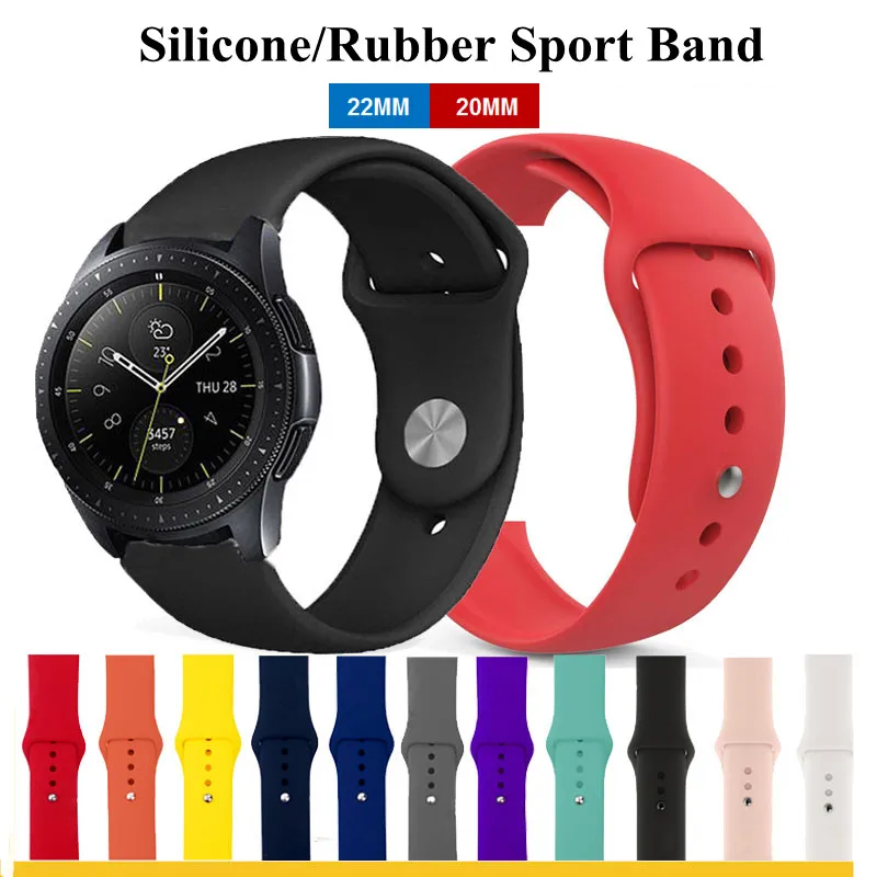 22MM 20MM Sport Silicone Rubber Watch Band for Samsung