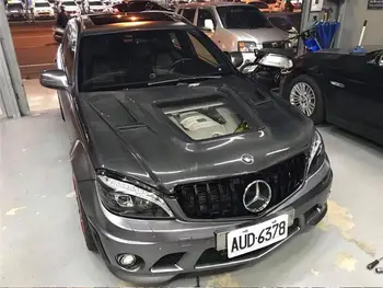 

Carbon Fiber Clear Glass Front Bumper Engine Hood Vent Cover For Mercedes Benz W204 C63 2008 2009 2010 2011 2012 2013 2014