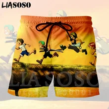 LIASOSO, 3d принт, японское аниме, цельный логотип, обезьяна, D, Луффи, Зоро, Санджи, Усопп, мужские шорты, пляжные, крутые, летние, брендовые шорты, X1348