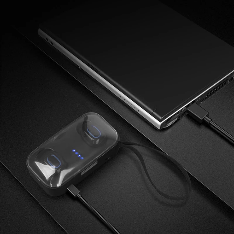 TWS стереонаушники SZILBZ T18S компактные с поддержкой Bluetooth 5 0 и зарядным