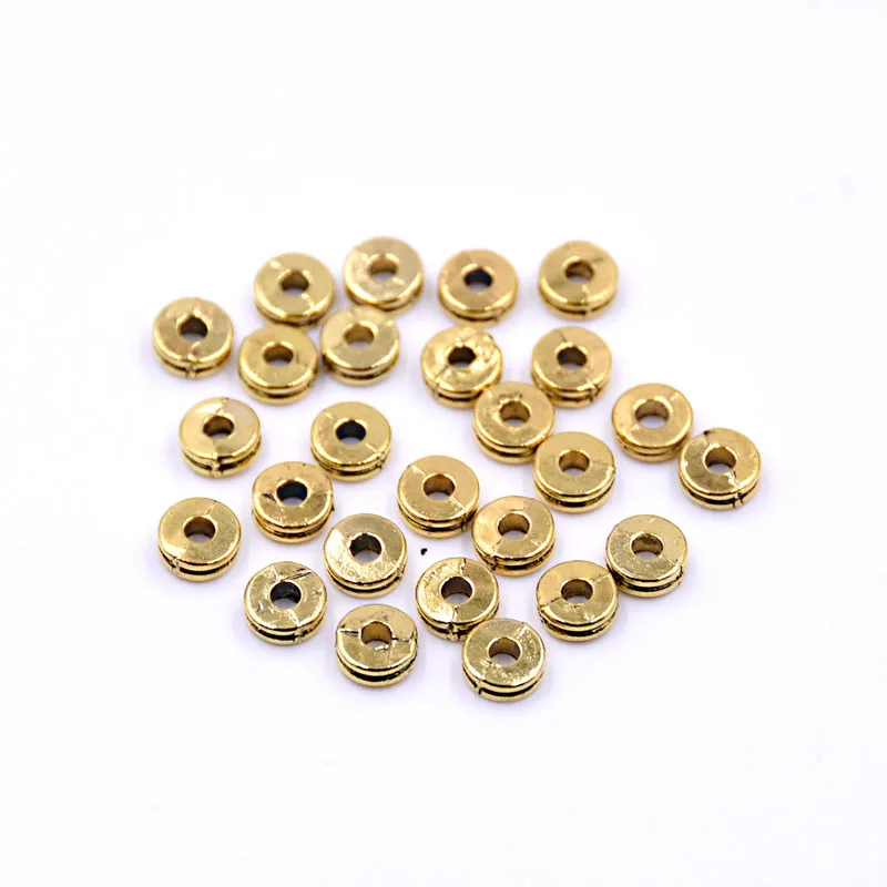 

KANGKANG wholesale price 100 Pcs/lot zinc alloy Double layer flat circle sheet Jewelry Silver Gold Accessories DIY Bracelets