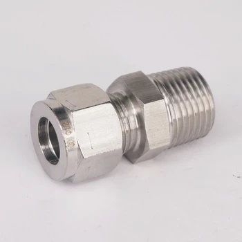 

Fit 1/2" Tube To 1/2" BSPT Male 304 Stainless Steel Pipe Compression Fitting Straight Union Connector