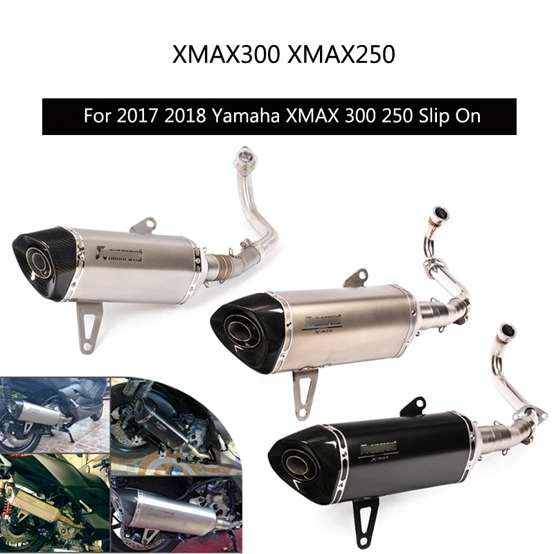 

For 2017 2018 Yamaha XMAX300 XMAX 250 Exhaust Pipe Slip On 51 mm Motorcycle Complete System Front Mid Link Elbow Muffler Escape
