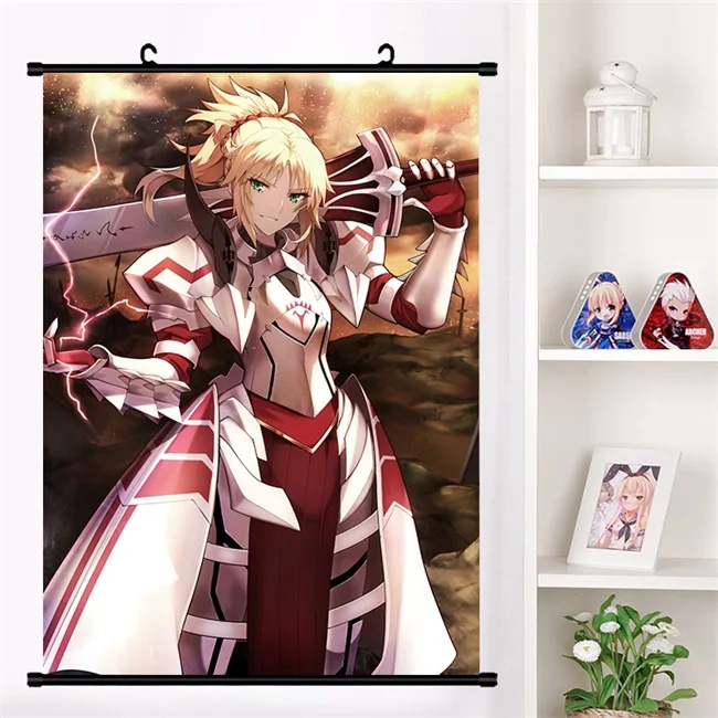 Японская игра-аниме Fate/apocripha Mordred Косплей настенные свитки Фреска плакат Настенные подвесные плакаты коллекция домашнего декора подарки - Цвет: F