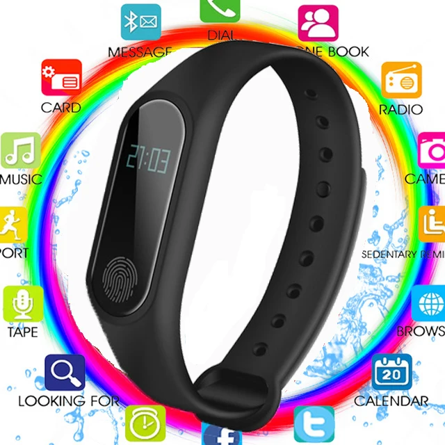 

M2 Sports Pedometer Smart Bracelet Heart Rate Bluetooth V4.0 Smart Watch Male clock Electronic mens watches top brand luxury M3
